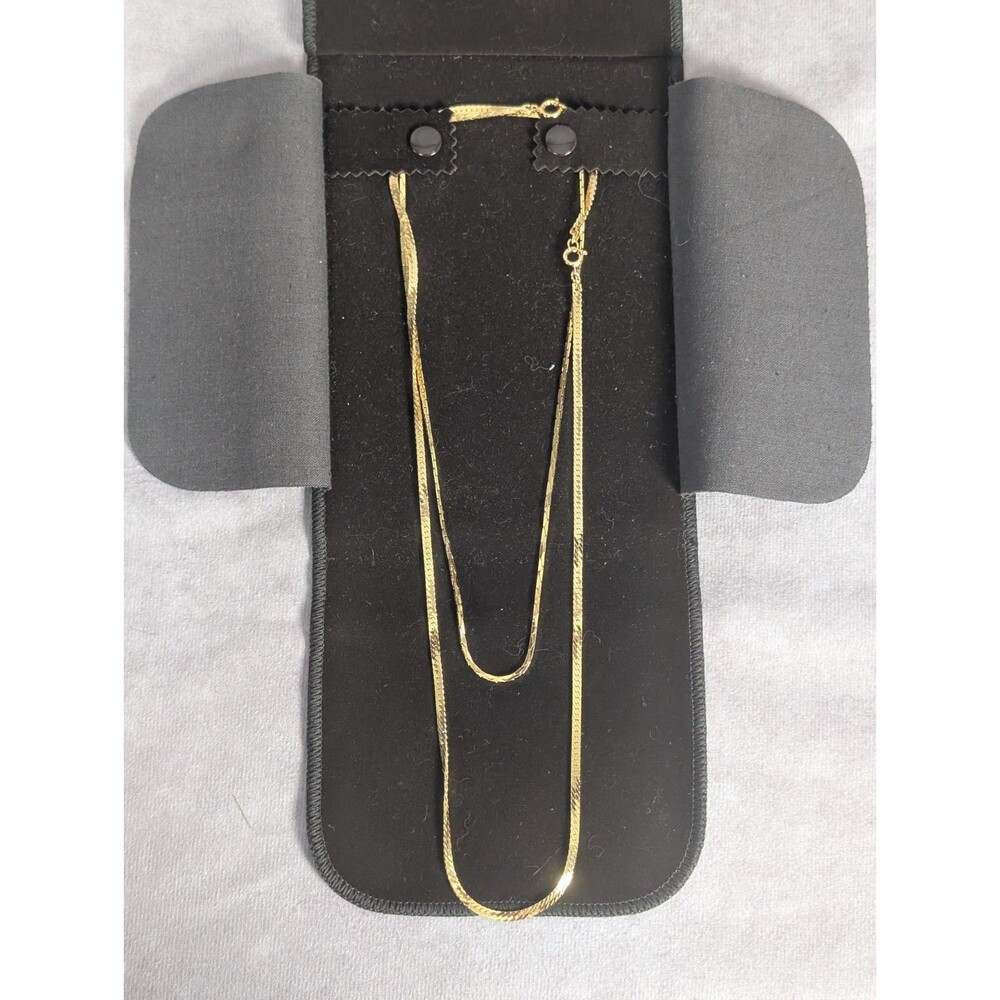 House of Fabrini Cobra & Herringbone Style Necklaces, Unused w/ Tag, 2-Piece Set
